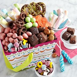 Birthday Candies and Treats in a Basket