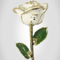 Birthstone Gold Trimmed Rose