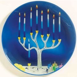 Glass Hanukkah Serving Tray