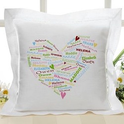 Her Heart of Love Personalized Linen Pillow