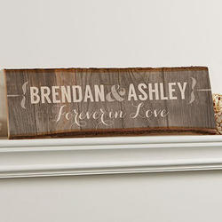 Rustic Couple Personalized Plank Sign