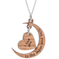 I Love You To The Moon and Back Wood Pendant