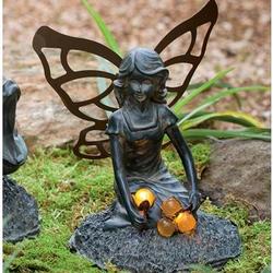 Solar Fairy with Bouquet Garden Statue