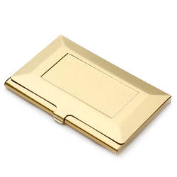Engraved Polished Brass Beveled Edge Business Card Holder