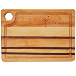 Personalized Steak Carving Board with Flamingo Design