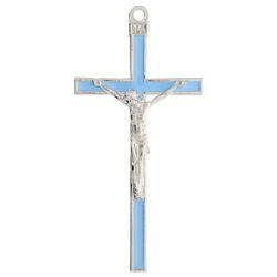 Boy's Light Blue Enameled Crucifix