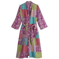 Plush Purple Long Kimono Robe