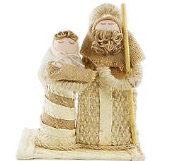 Family Togetherness Hand Crafted Natural Material Nativity Scene