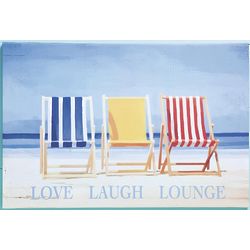 Love, Laugh, Lounge Outdoor Wall Canvas