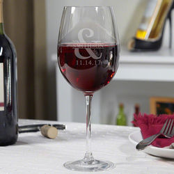 Love & Marriage Personalized Wine Glass