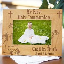 Engraved First Communion Bunny Frame