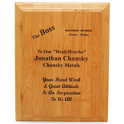 The Boss Personalized Bamboo Wall Plaque