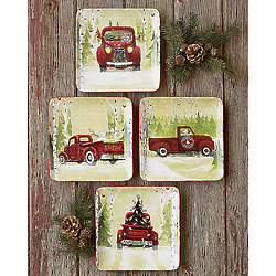 Vintage Truck Christmas Vacation Plates