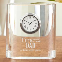 Personalized Time Well Spent Glass Desktop Clock