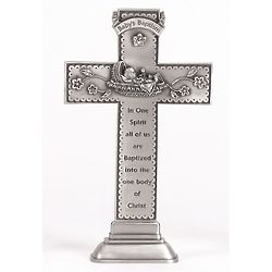 Baby's Pewter Baptism Standing Cross
