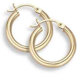14K 3mm Gold Hoop Earrings