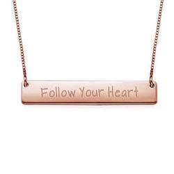 Follow Your Heart Inspirational Bar Necklace