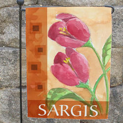 Personalized Red Tulips Garden Flag
