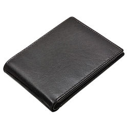 Personalized Classic Leather Bifold Wallet with ID Flap