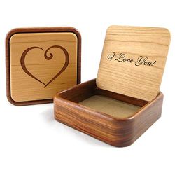 I Love You Heart Wooden Keepsake Box