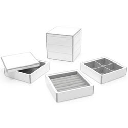 3 Lacquer Stacking Jewelry Boxes