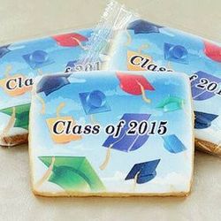 Personalized Cap in the Sky Graduation Cookies