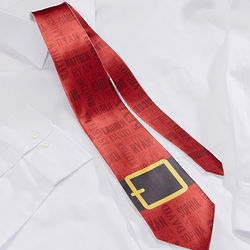Santa's Belt Personalized Men's Christmas Tie