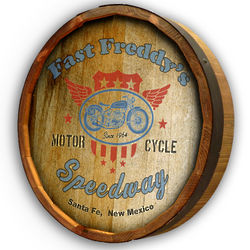Personalized Motorcycle Quarter Barrel Sign