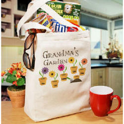 Personalized Grandma's Garden Tote Bag