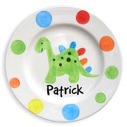 Personalized Dinosaur 8.5" Baby Plate