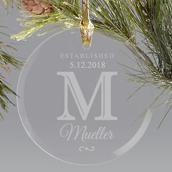Personalized Family Round Glass Christmas Ornament