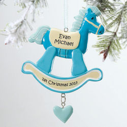 Rocking Horse 1st Christmas Personalized Ornament