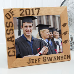Hats Off Edition Personalized Wooden Graduation Photo Frame