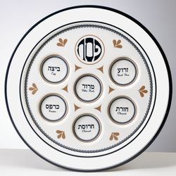Melamine Seder Plate in Blue and White