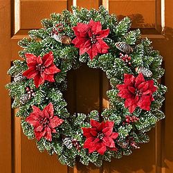 24" Holiday Poinsettia Wreath