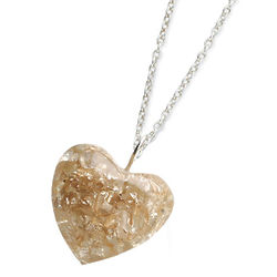 Sterling Silver Leaf Heart Necklace