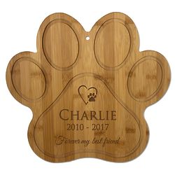 Personalized Bamboo Paw Pet Memorial Plaque