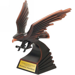 Engraved Bronze Resin Eagle Statue