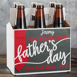 First Father's Day Personalized Beer Bottle Carrier