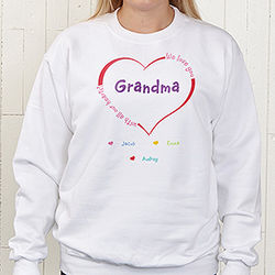 All Our Hearts Personalized Adult Sweatshirt