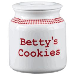 Personalized Red Gingham Cookie Jar
