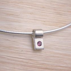 Birthstone Silver Slide Necklace