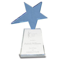 Personalized Blue Crystal Star Award