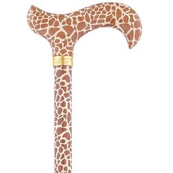 Wild Giraffe Adjustable Derby Walking Cane with Engraved Collar
