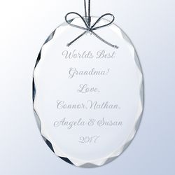 Personalized Oval Crystal Ornament