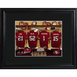 Personalized San Francisco 49ers Locker Room Framed Print