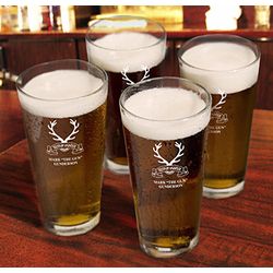 Personalized Hunter Icon Pint Glasses