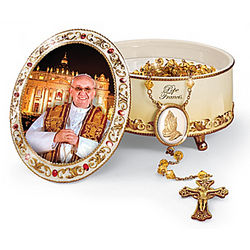 His Holiness Pope Francis Commemorative Porcelain Music Box