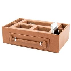 Deluxe Men's Leather Accessory Valet