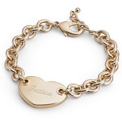 Personalized Classic Gold Heart Tag Bracelet